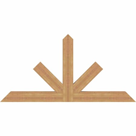 Ekena Millwork Saratoga Timber Gable Bracket, Western Red Cedar, 72"W x 36"H x 3 1/2"D x 5 1/2"F, 12/12 Pitch GBW072X36X0406SAR00SWR